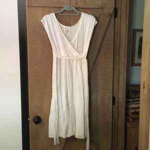 Out Of Xile White silk wrap dress with sash